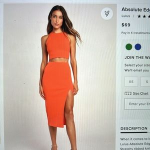 Lulus two piece bodycon midi dress
